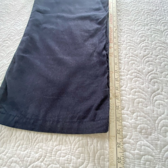 Croft & Barrow Linen Blend Dark Navy Pull On Wide Leg Cropped Pants Size Large - Picture 9 of 9